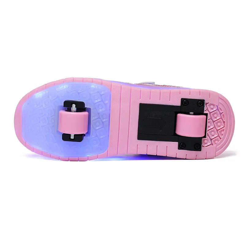 Roller Shoes Girls Sneakers USB Rechargeable 2 Wheels Shoes Roller Skates for Beginner Trainers 16 Modes LED Light Up - view 3