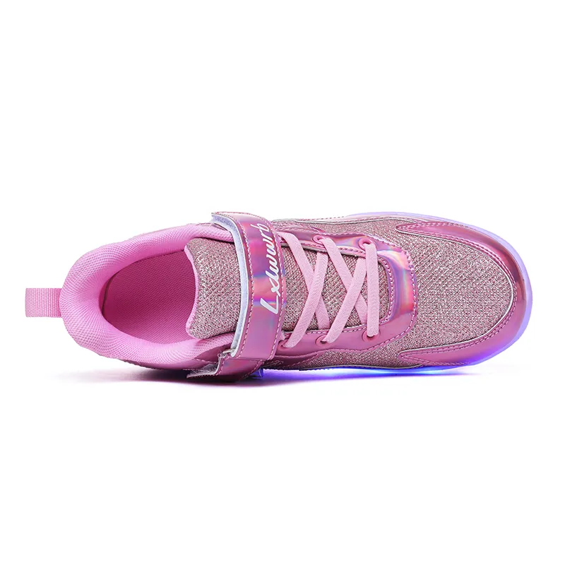 Roller Shoes Girls Sneakers USB Rechargeable 2 Wheels Shoes Roller Skates for Beginner Trainers 16 Modes LED Light Up - view 4